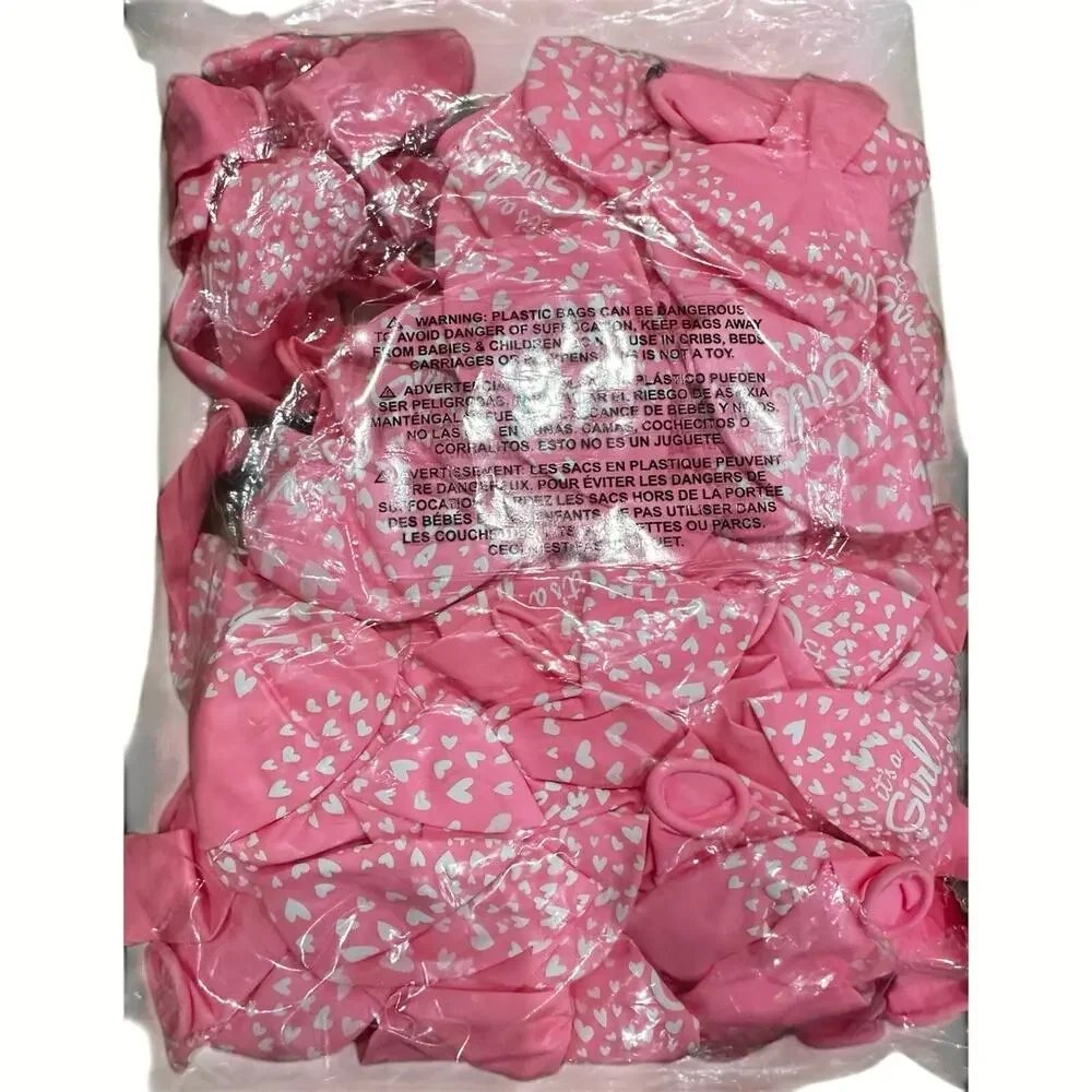 100 Pcs “It's a Girl Balloons” 12” Pink Girl Latex Balloons for Baby Shower NEW